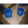 Ductile iron pipe saddle clamp with outlet flange type